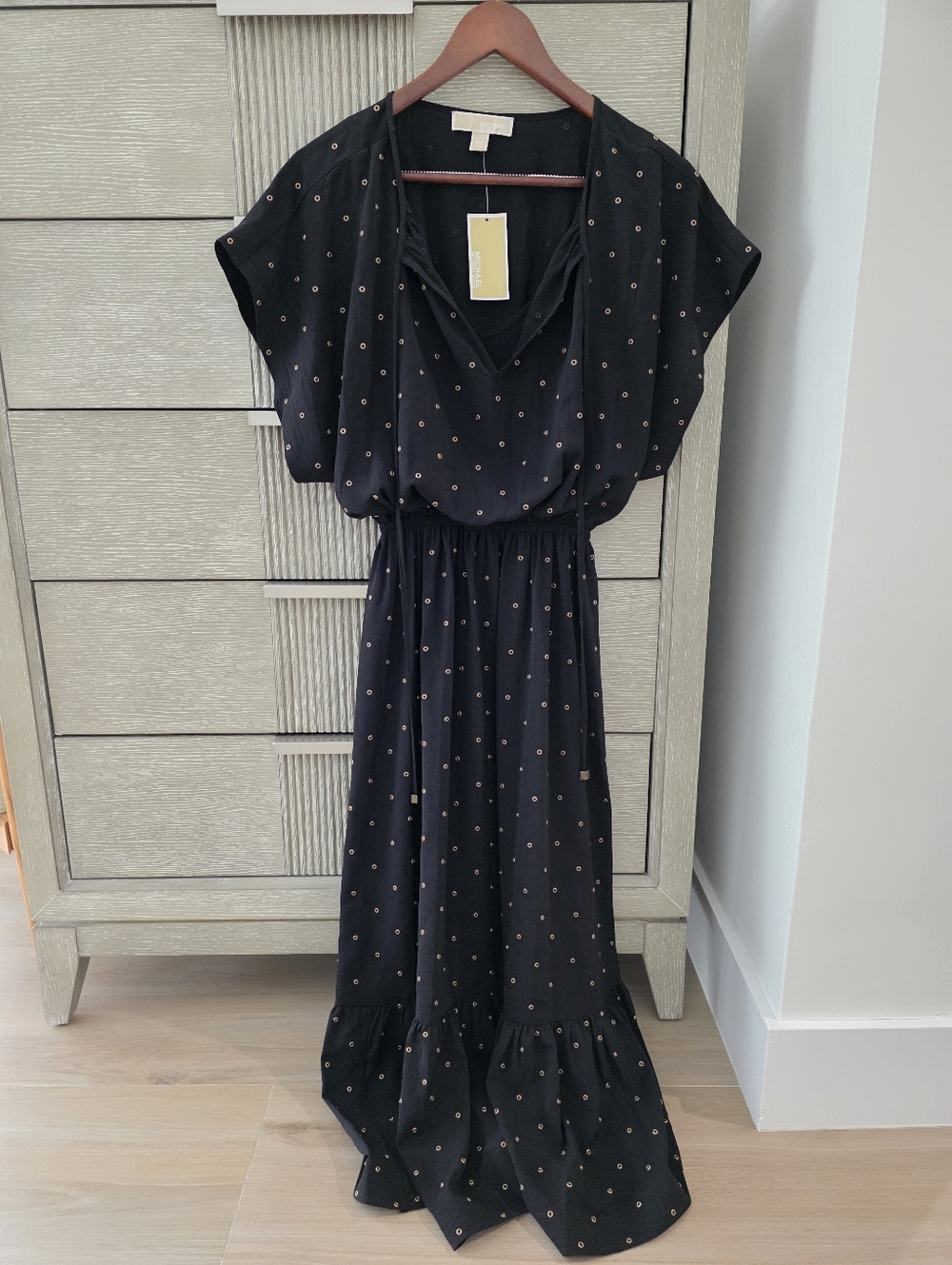 Michael Kors Maxi Dress XXS – Black & Gold, NEW with tags ($295 retail)